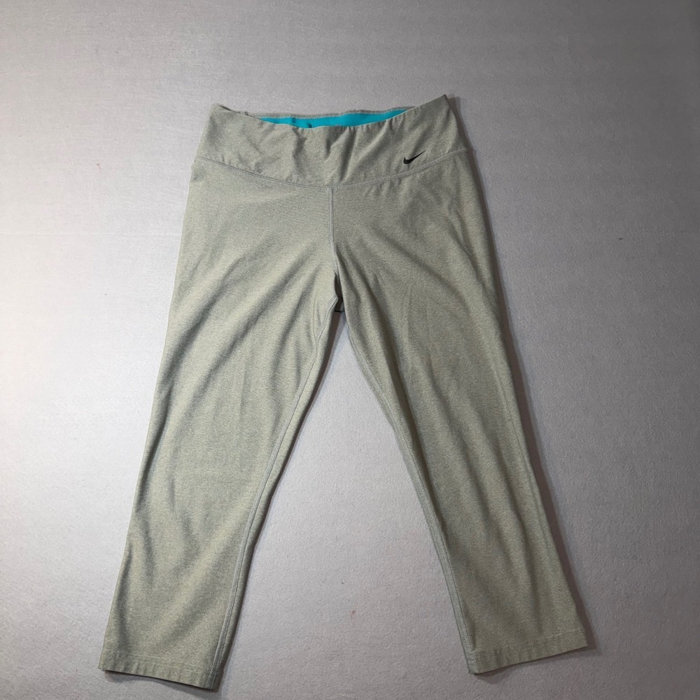 Nike Dri-FIT Leggings Womens Medium Green High Rise Workout‎ Gym Athletic Pants